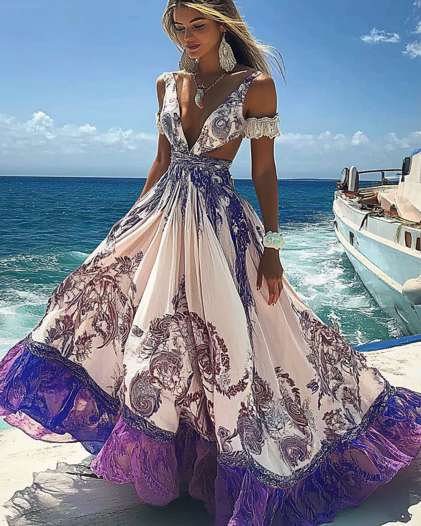 Summer vacation fashion elegant dress 2704