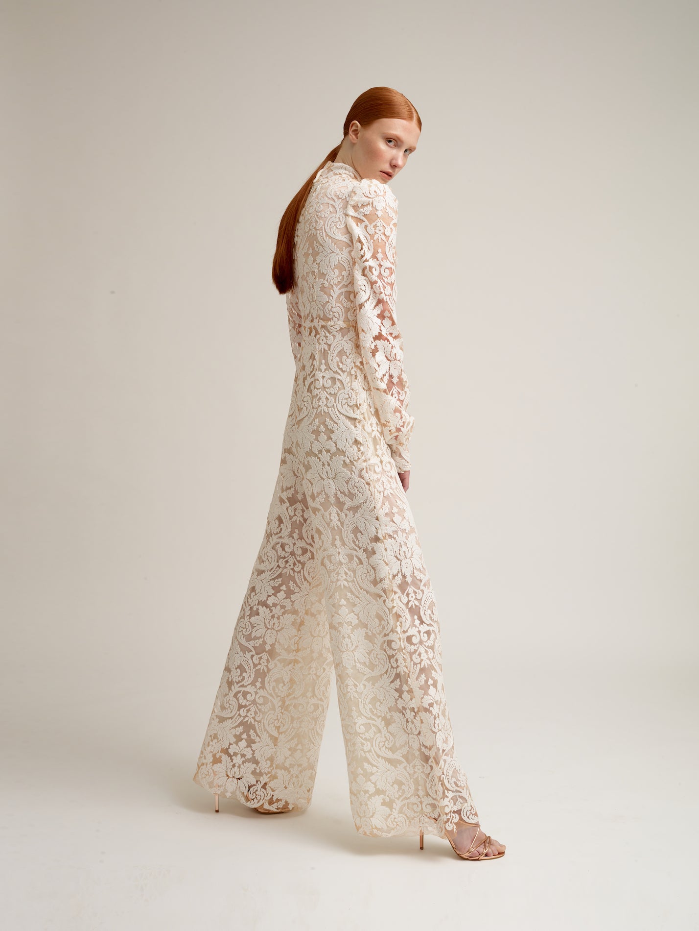 Catalina High neck mini sequin lace jumpsuit