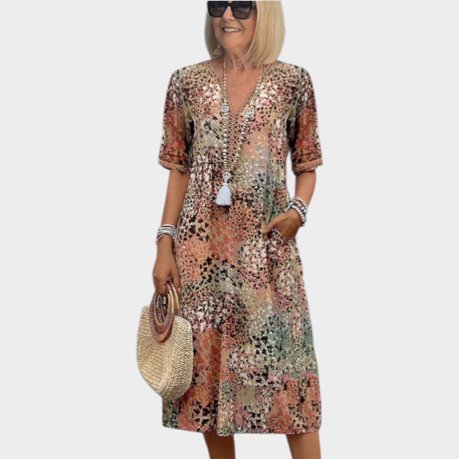 Boho Floral Midi Dress