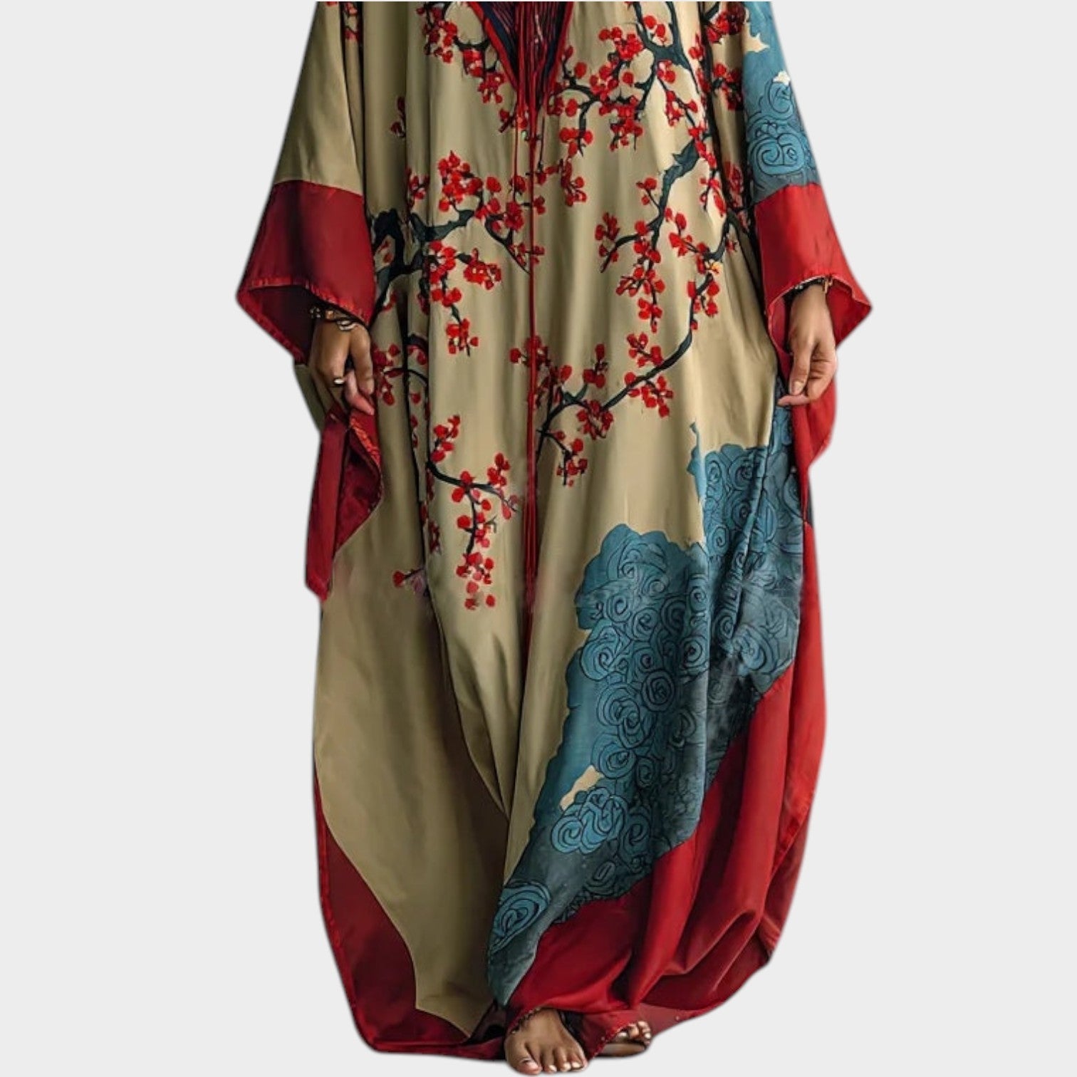 Printed Oversized Kaftan Maxi Dress