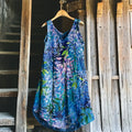 Vintage Floral Art Linen Tank Dress 1d04