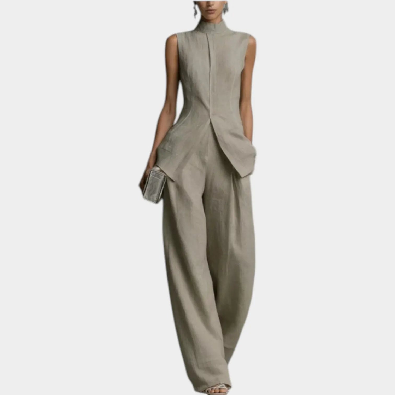 Structured High-Neck Tailored Set