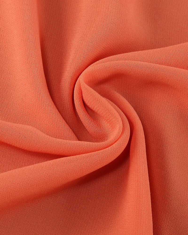 Halter Ruffle Detail A Line Maxi Dress Orange