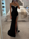 shiny sequinned Sleeveless Tube tasseled Split-Side evening Maxi Dresses