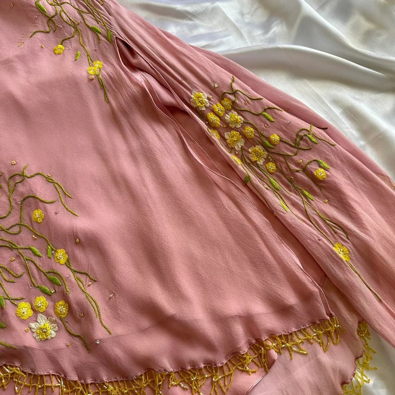 Women's Pink and Yellow Dress