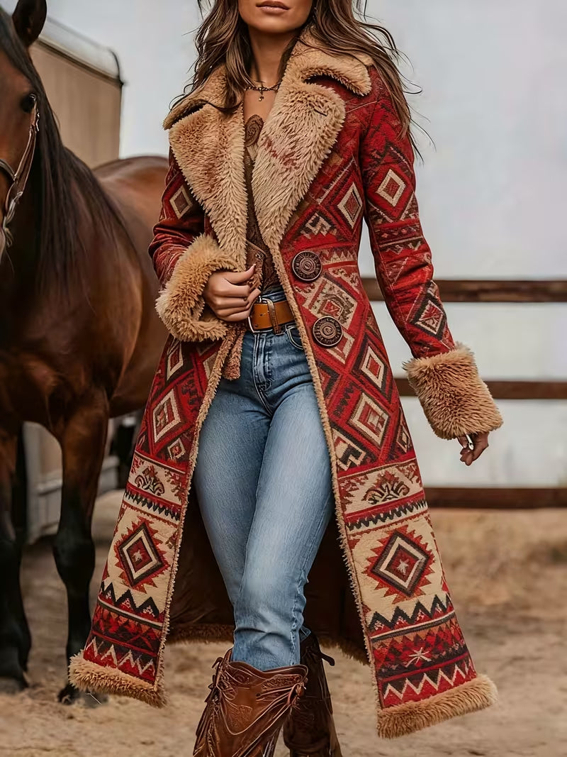 Denim Women's Western Retro Coat Plush Autumn And Winter Warm Coat