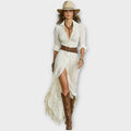 Western Elegance Button-Down Maxi Dress
