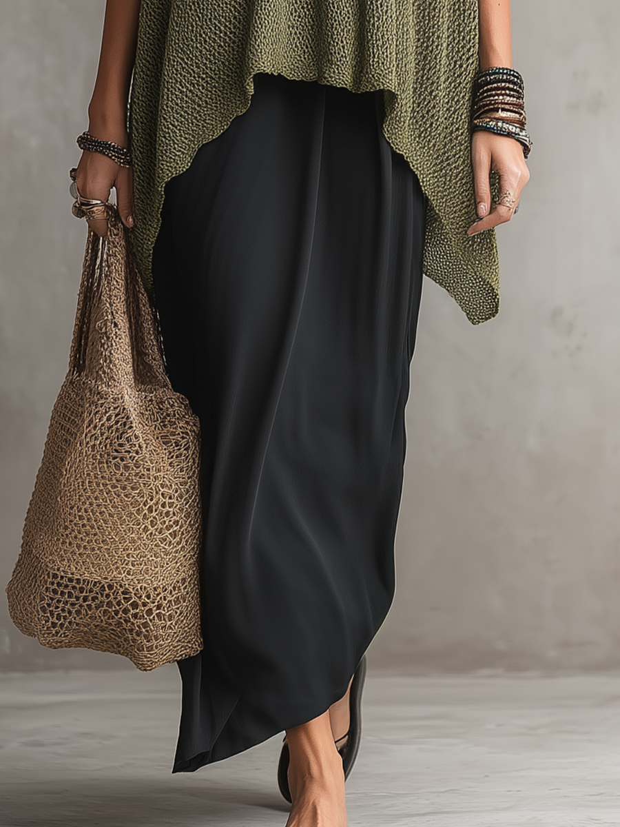 Relaxed Textured Asymmetric Knit Set