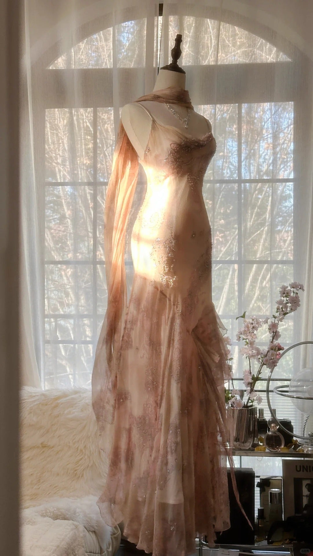Vintage Evening Dresses, Sleeveless Long Party Gowns  25512