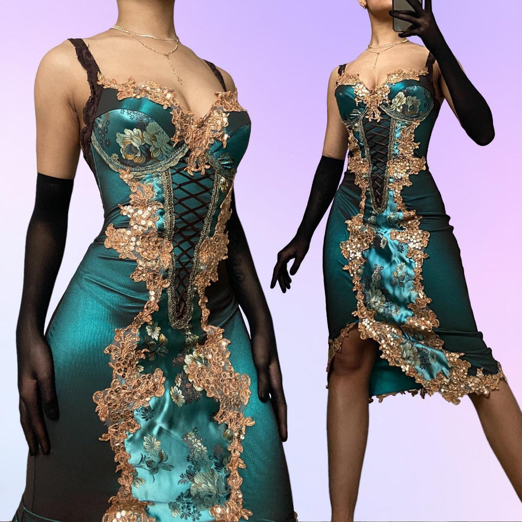 Turquoise Green Shiny Fashion Short/Mid-Length Chiffon Sequin Homecoming Dress Birthday Party Dress