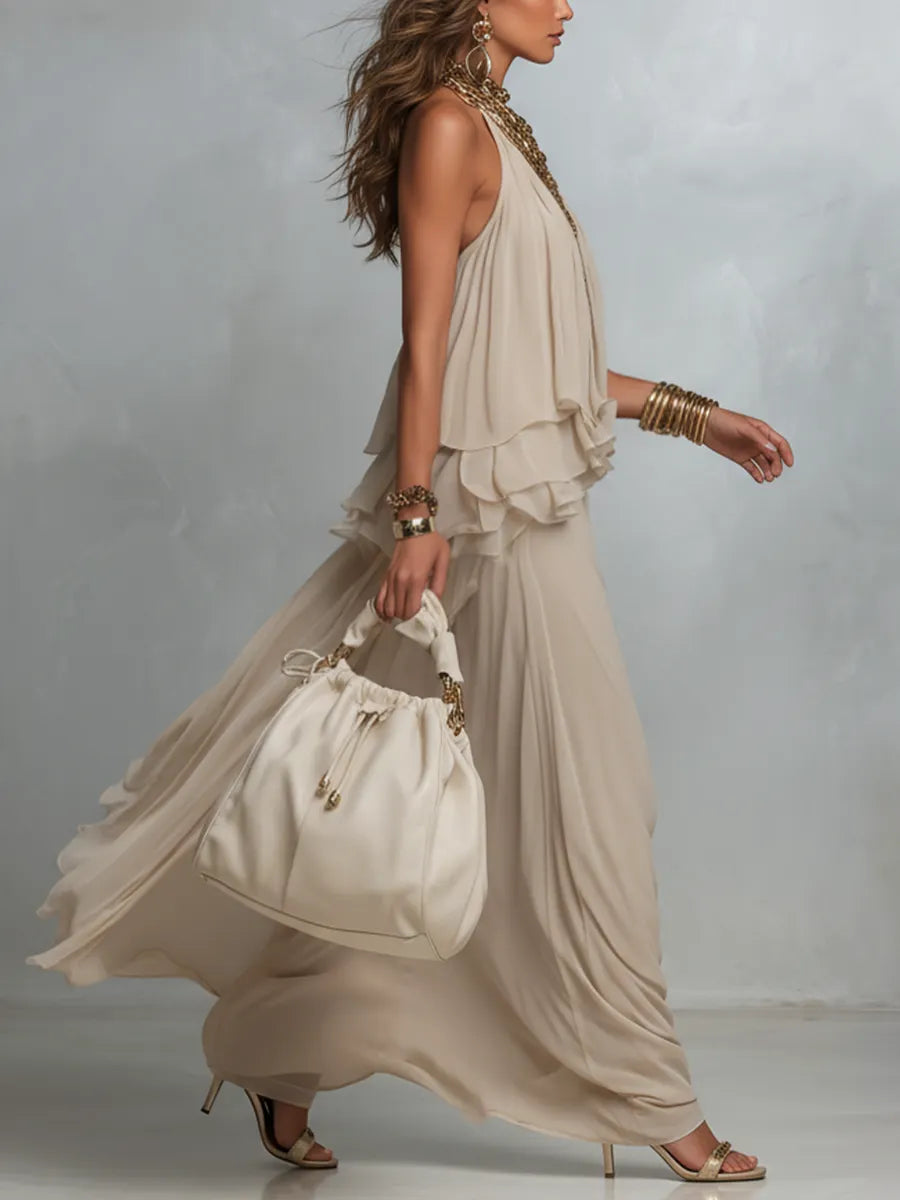 Ethereal Layered Halter Bohemian Set