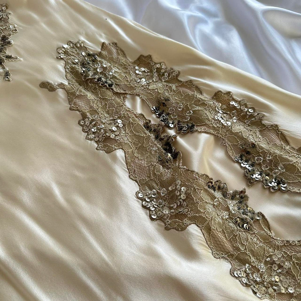 Women's Cream and Silver Dress