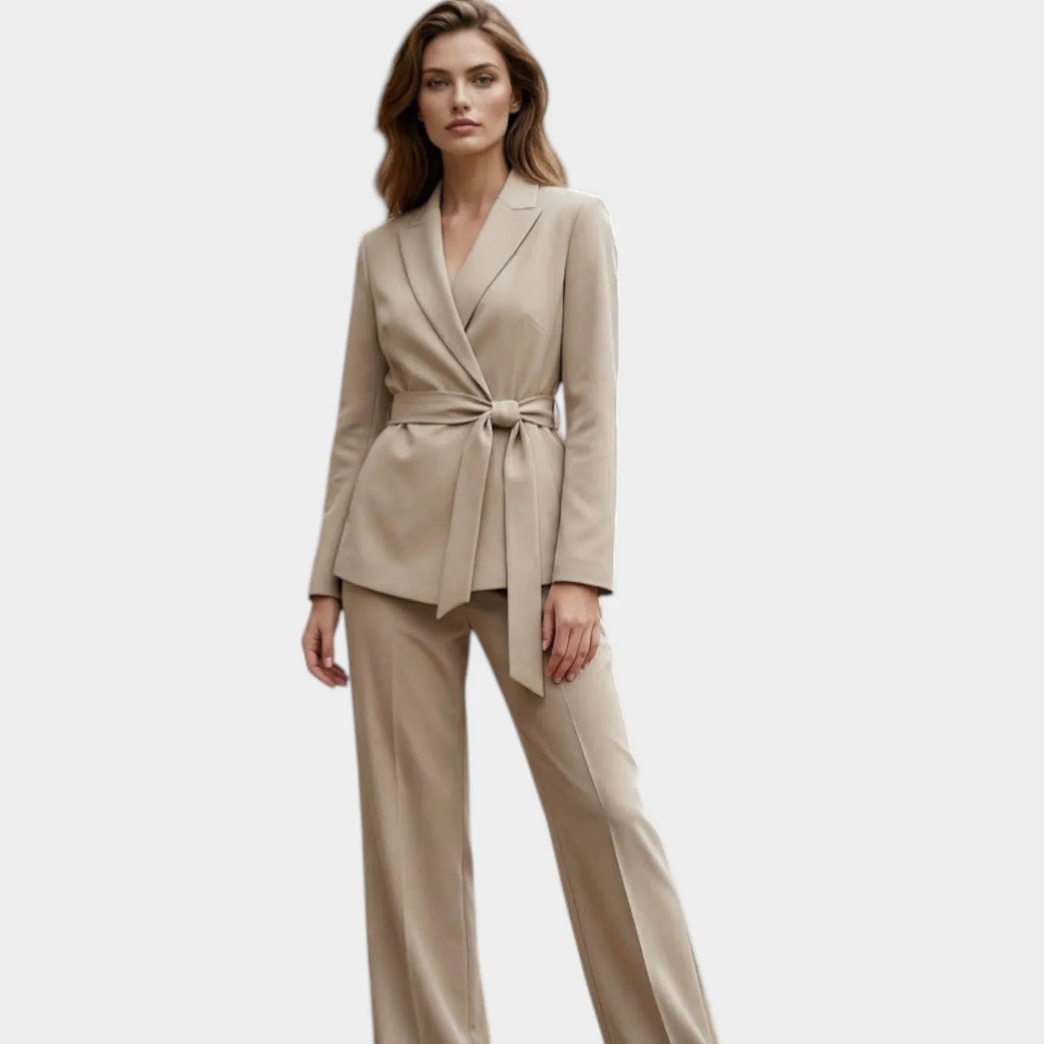 Belted Tailored Pantsuit