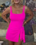 Women's Square Neckline Tie-Up Swimsuit Set