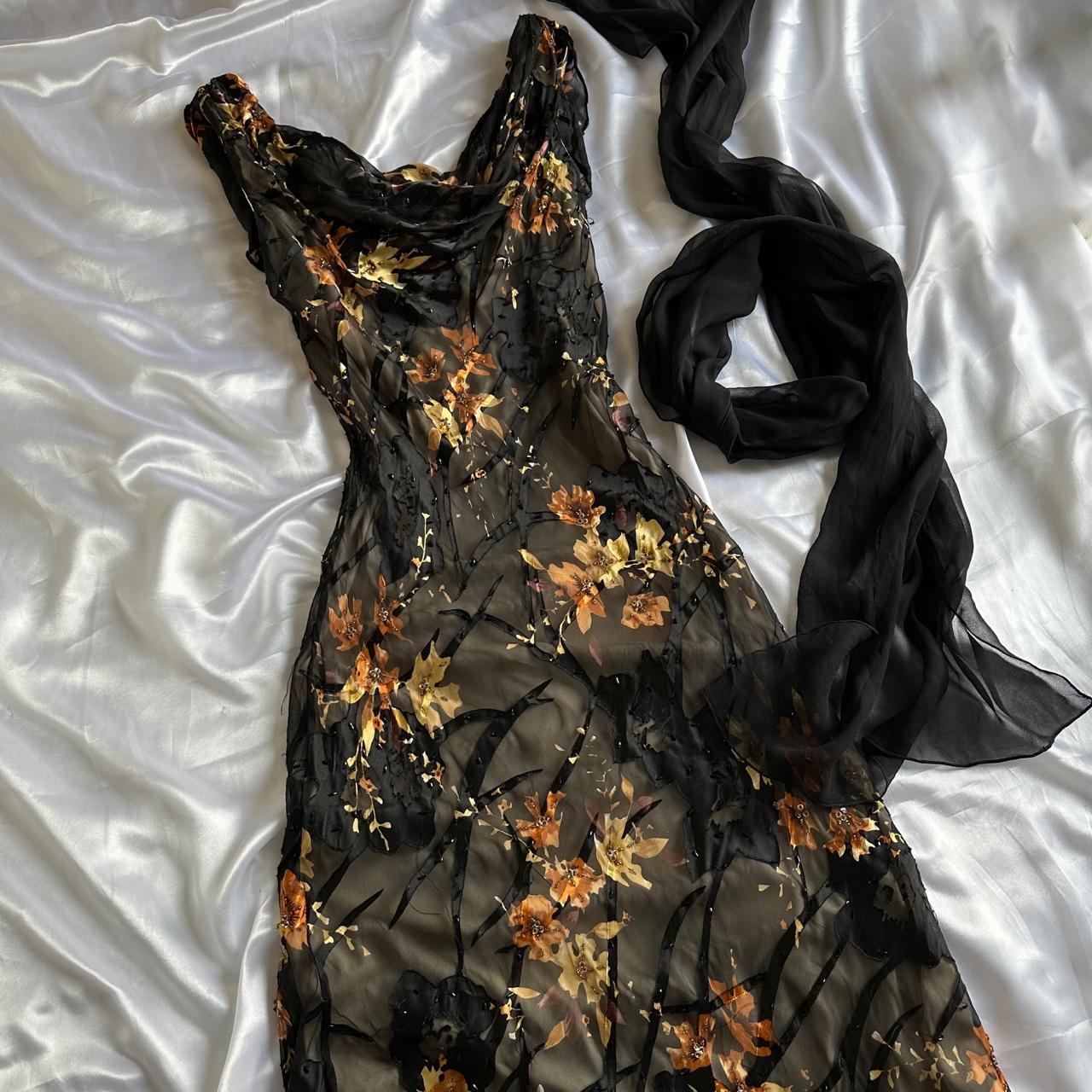 Women's Black and Orange Dress