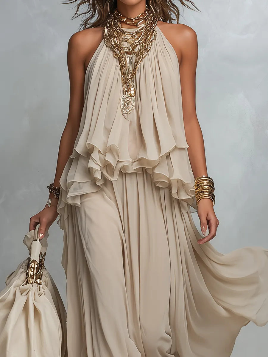 Ethereal Layered Halter Bohemian Set