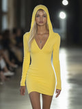 [24-hour shipping out]Casual Fashion Slim Fit Hooded T-shirt Mini Dress