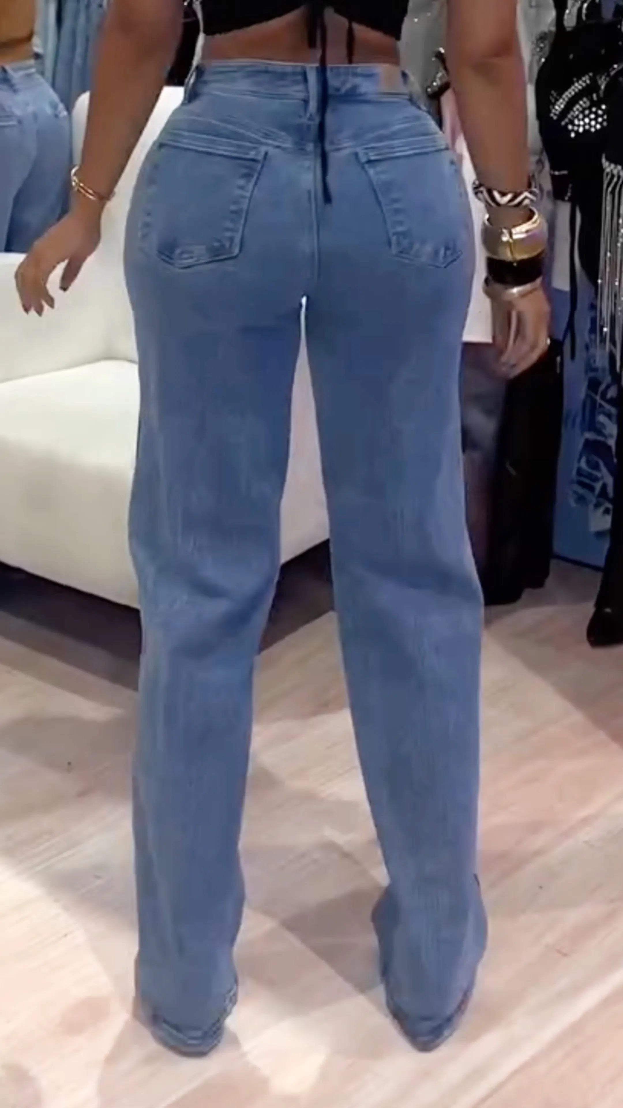 Women's Openwork Rhinestone Party Fashion Jeans