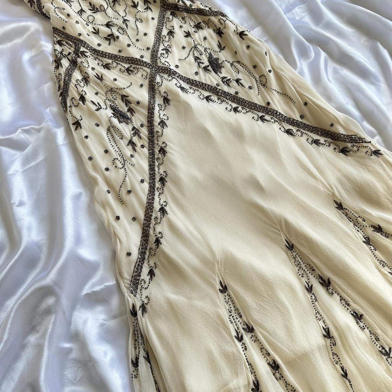 Women's Cream and Grey Dress
