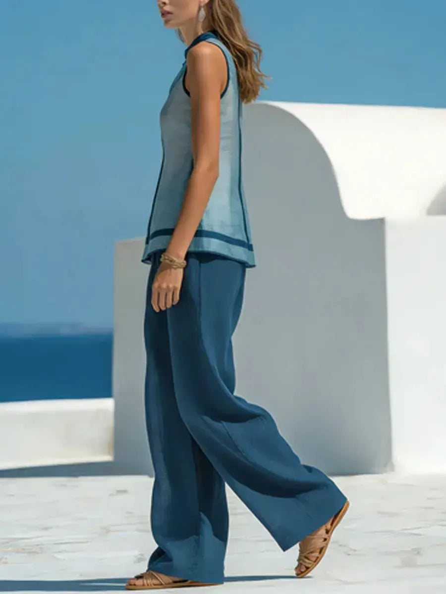 Sleeveless Top And Trousers Set