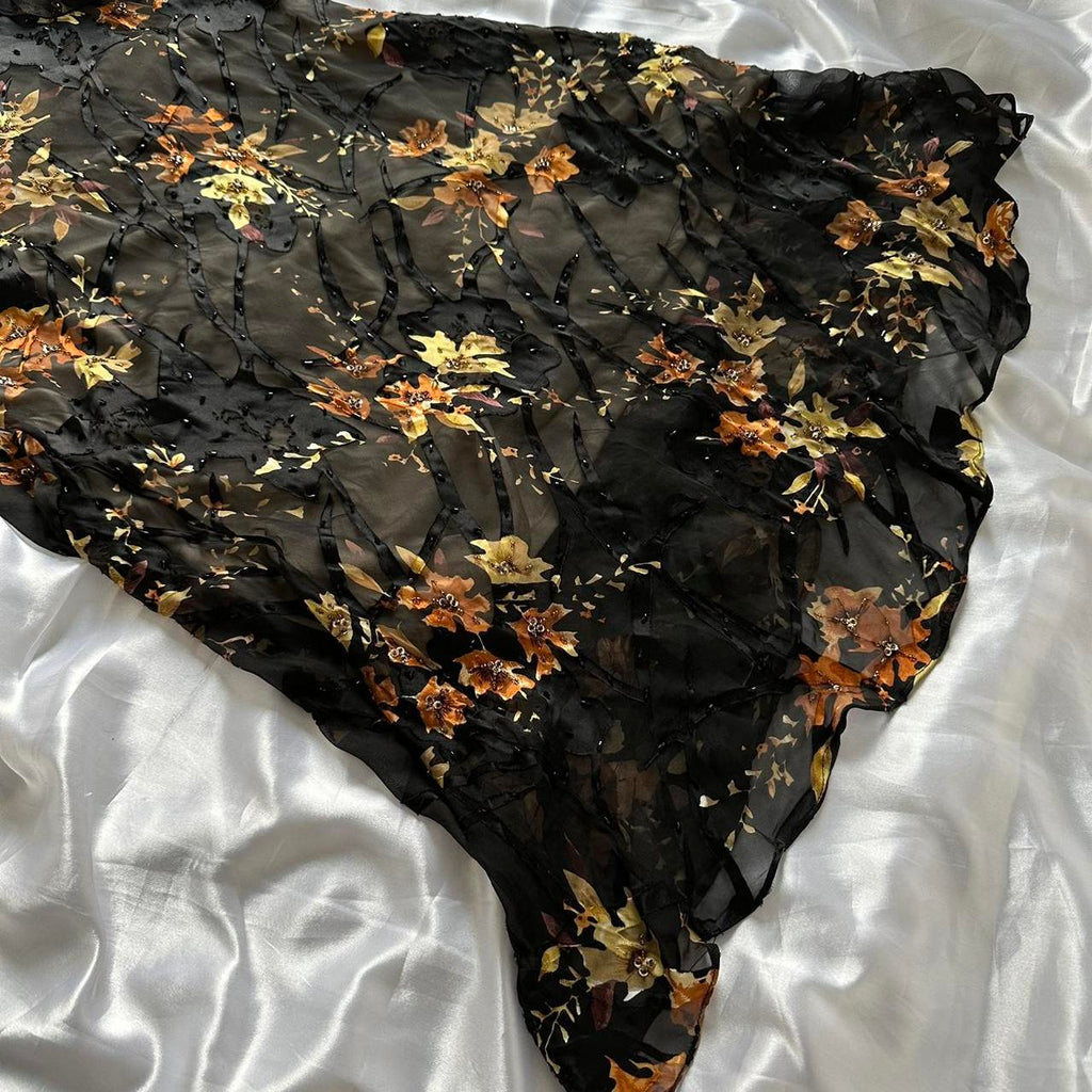 Women's Black and Orange Dress