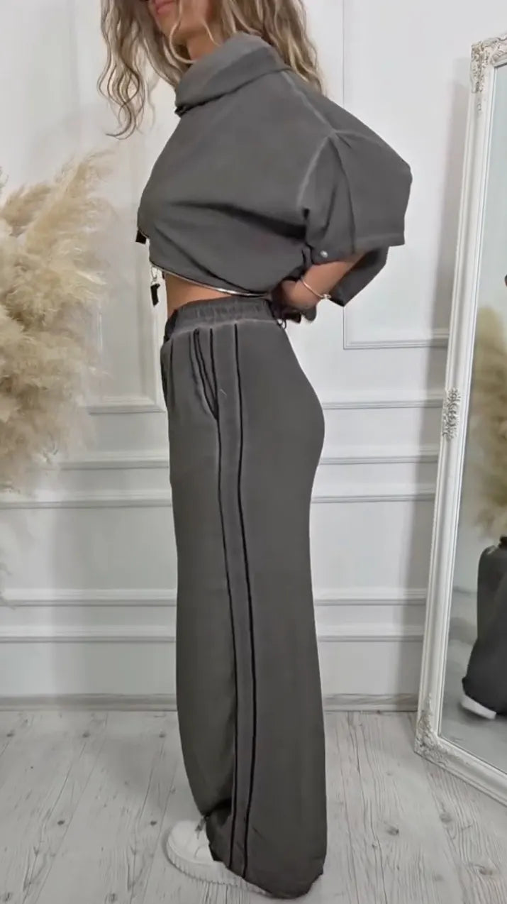 Zip Top & Loose Pants Co-Ord Set