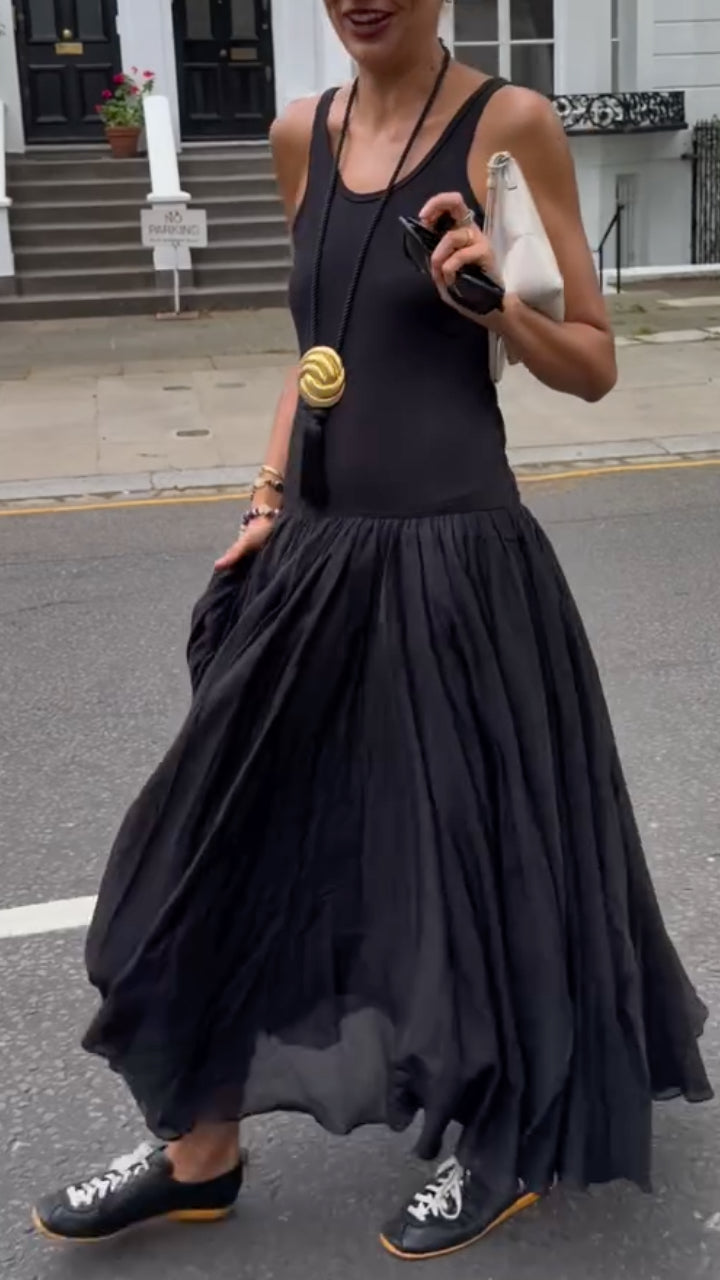 Black Tank Top & Maxi Skirt Combo Dress