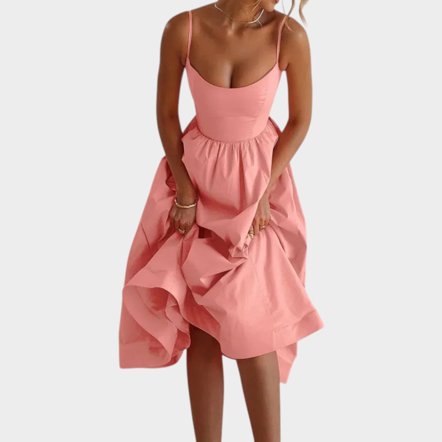 Spaghetti Strap Flowy Midi Dress