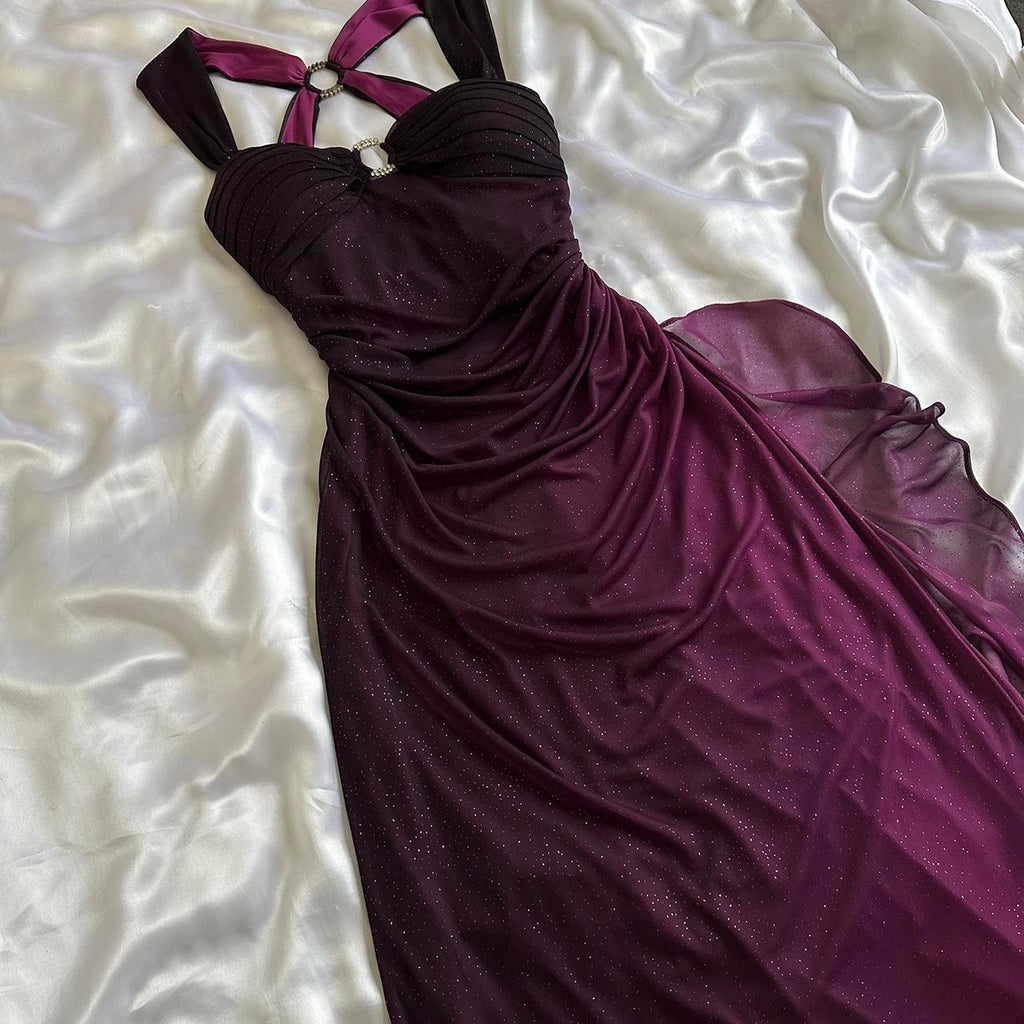 Betsy & Adam Women's Purple and Black Dress