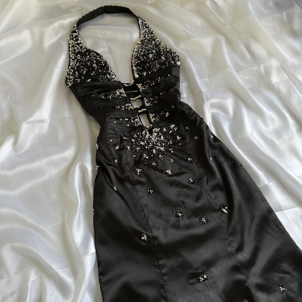 Women's Black and Silver Dress