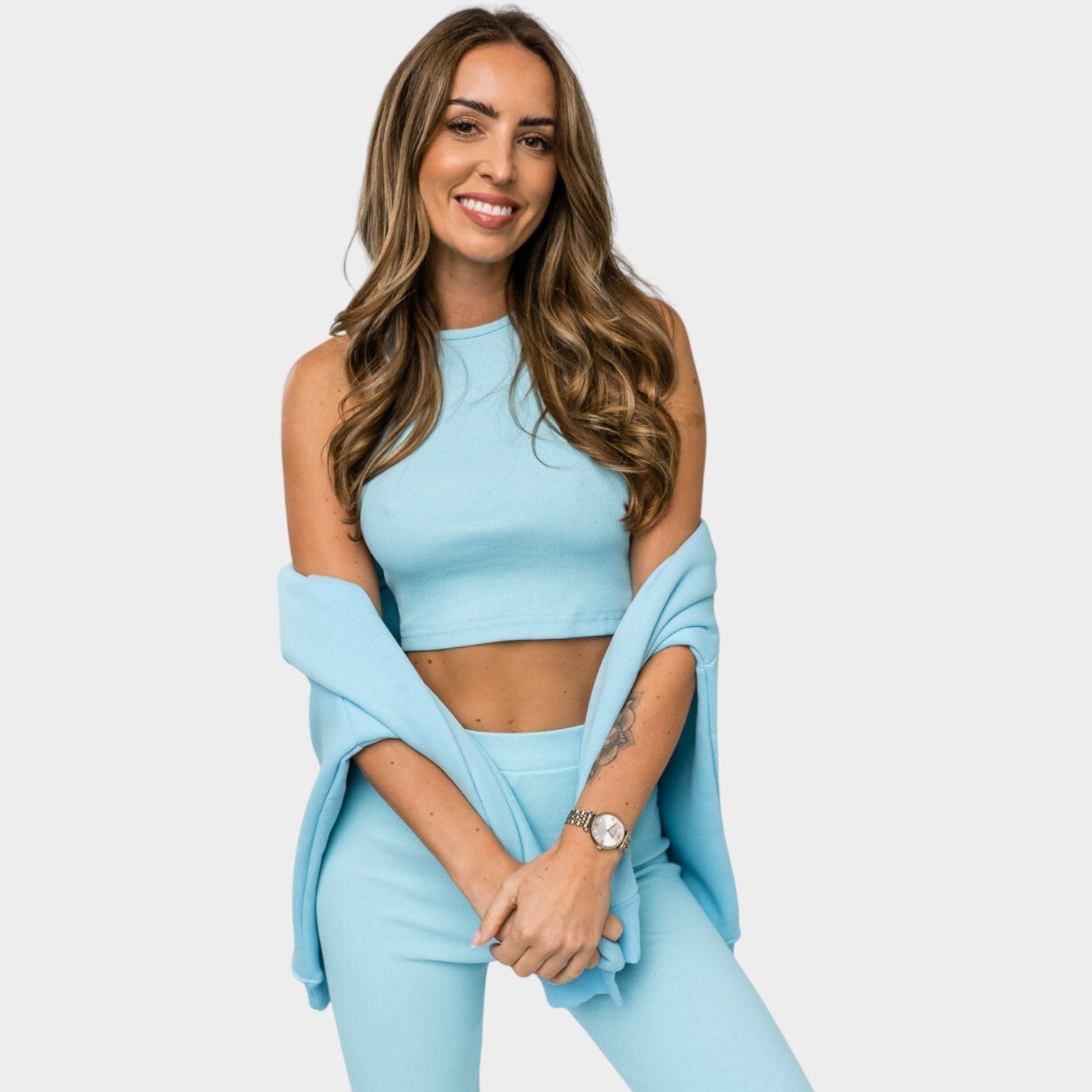 Three-Piece Ribbed Lounge Set