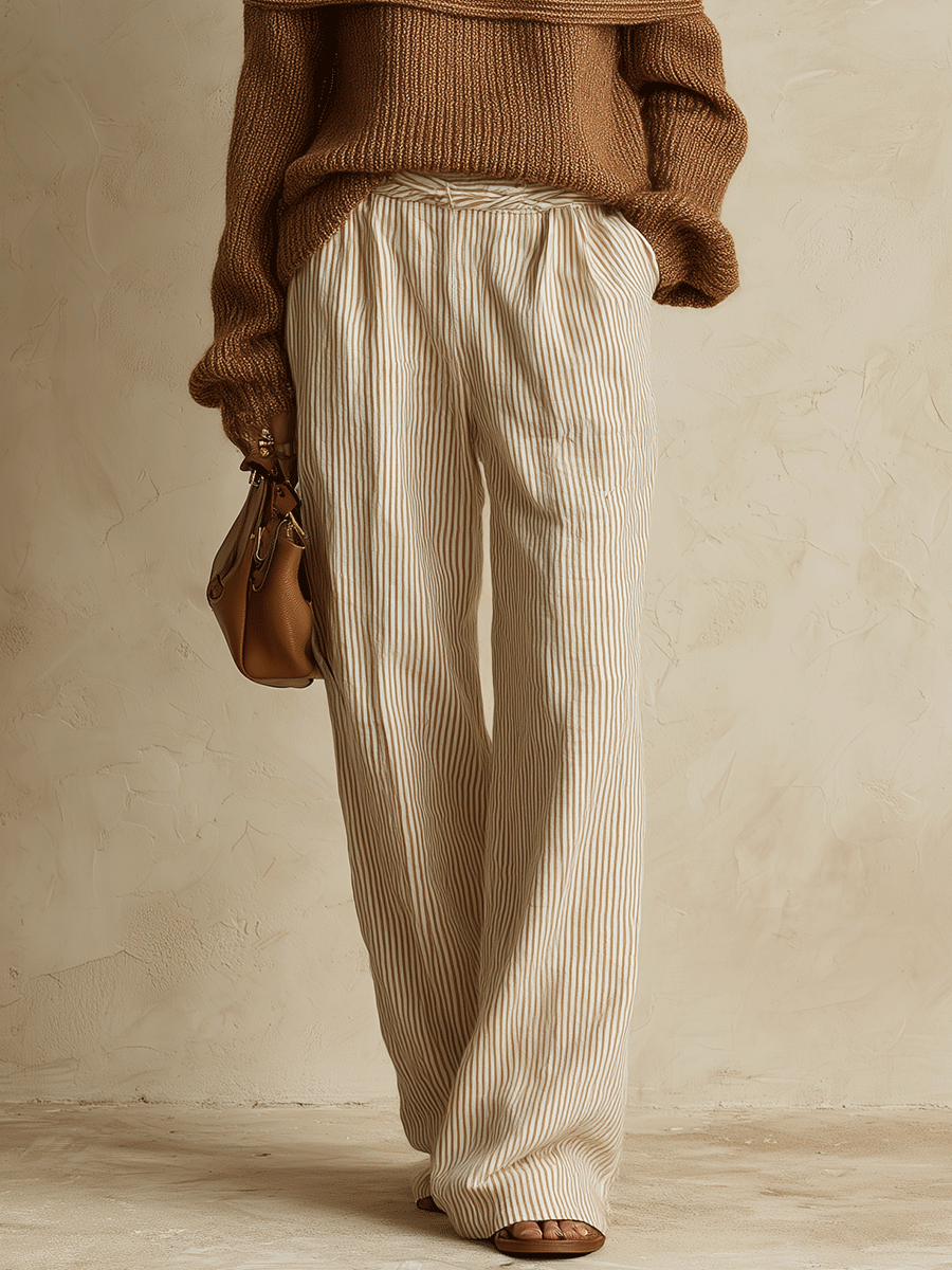 Cozy Autumn Chunky-Knit Drop-Shoulder Slouchy Brown Pullover Sweater