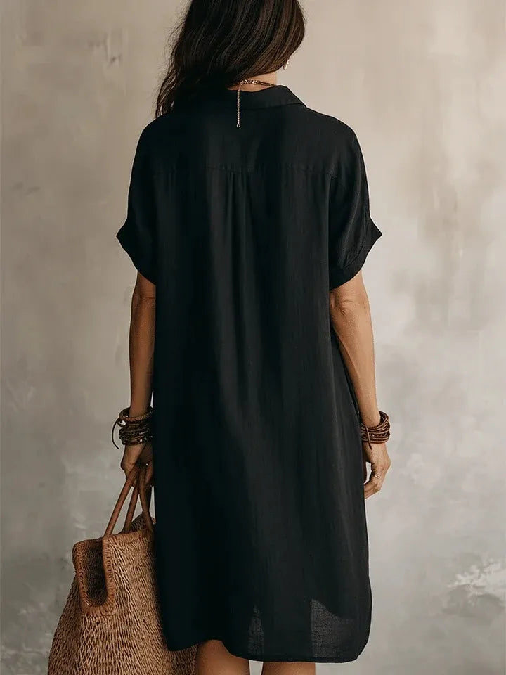 Boho Deep V-Neck Maxi Dress with Pockets