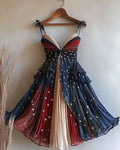Summer Casual Independence Day Themed Dress c092