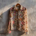 Vintage Elegant Floral Embroidered Flowy Blouse