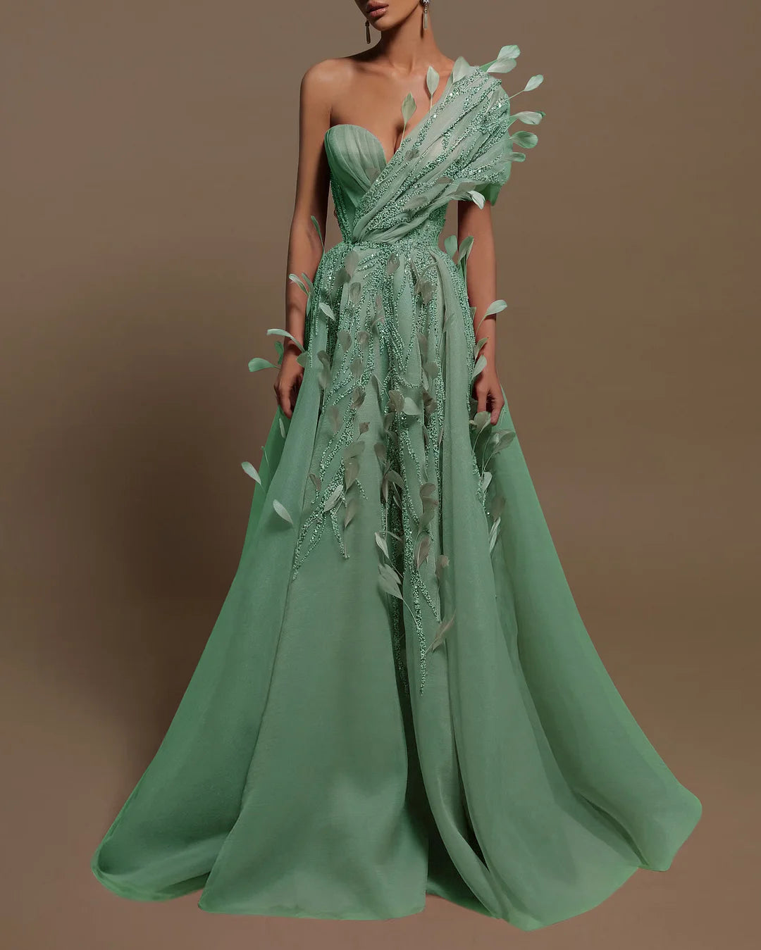 Evening Gown Beaded Maxi Dress - 01