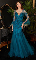 Flutter Sleeve Embroidery Maxi Dress Ladivine CM327