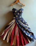 Independence Day themed print gilded dress 8a34