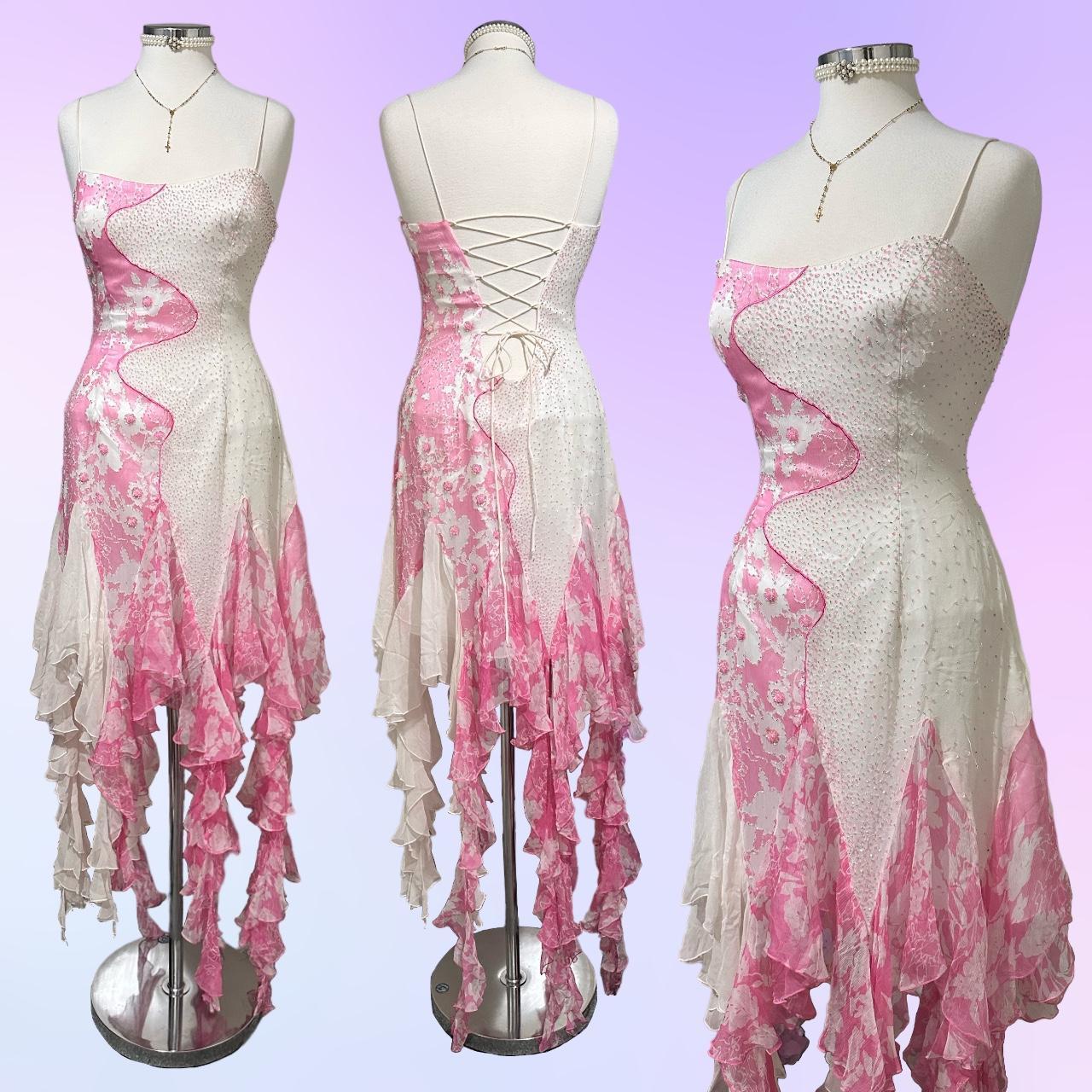 Women's White and Pink Dress