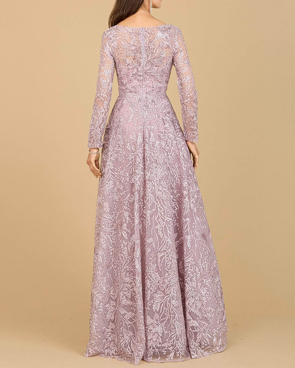 Women's V Neck Long Sleeve Embroidered Dress