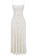 Floral Corset Maxi Dress Ivory