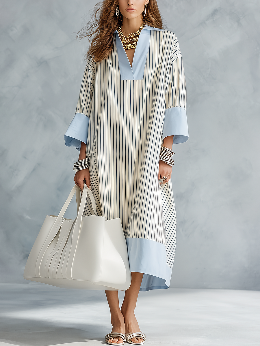 Effortless Striped Midi Dress