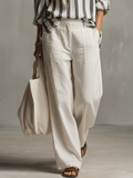 Relaxed Linen Wide-Leg Pants In Soft Ivory