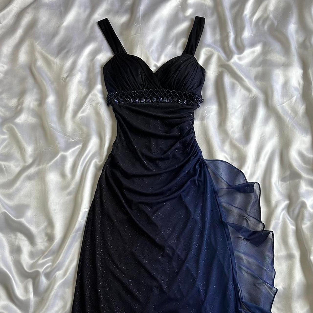 Betsy & Adam Women's Black and Blue Dress