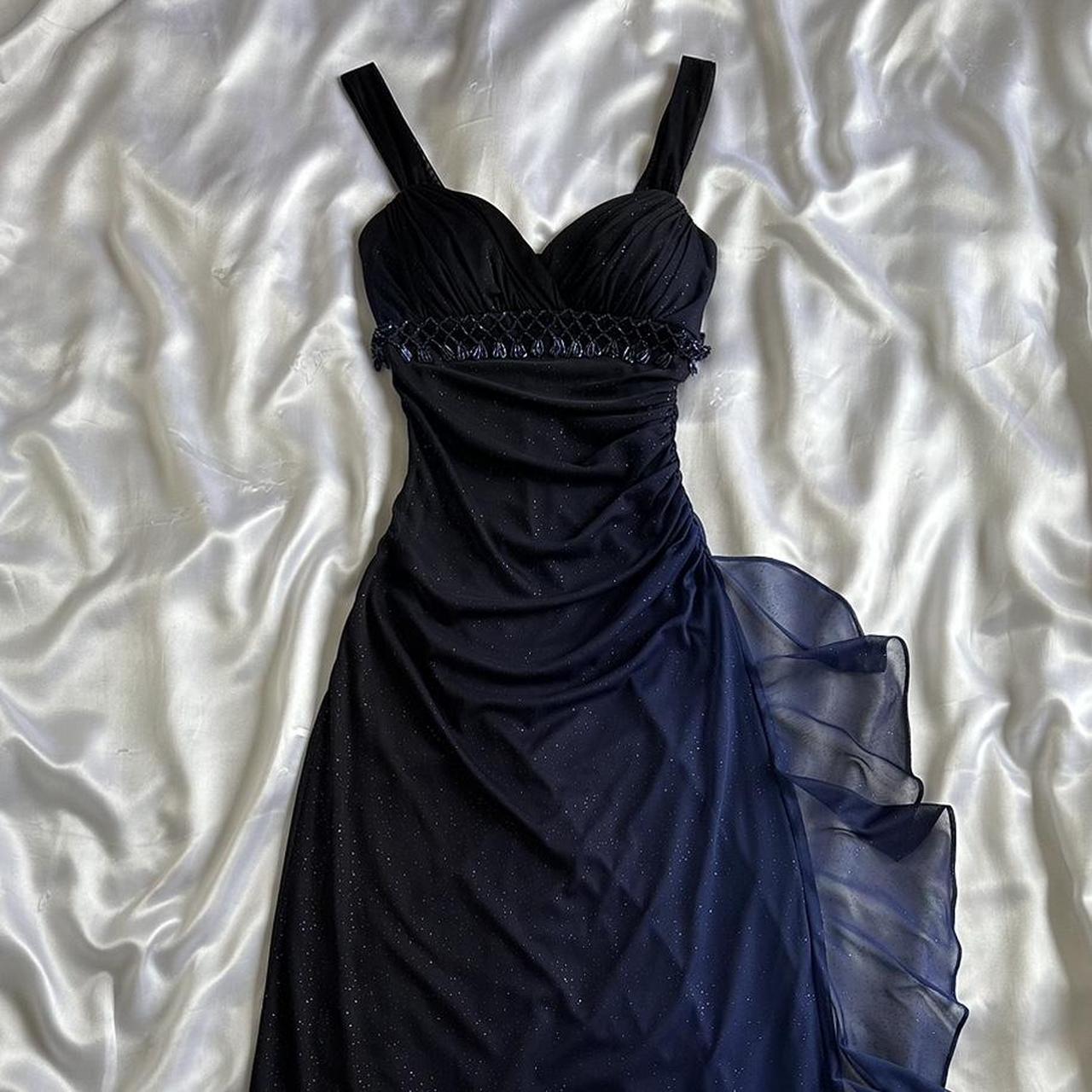 Betsy & Adam Women's Black and Blue Dress