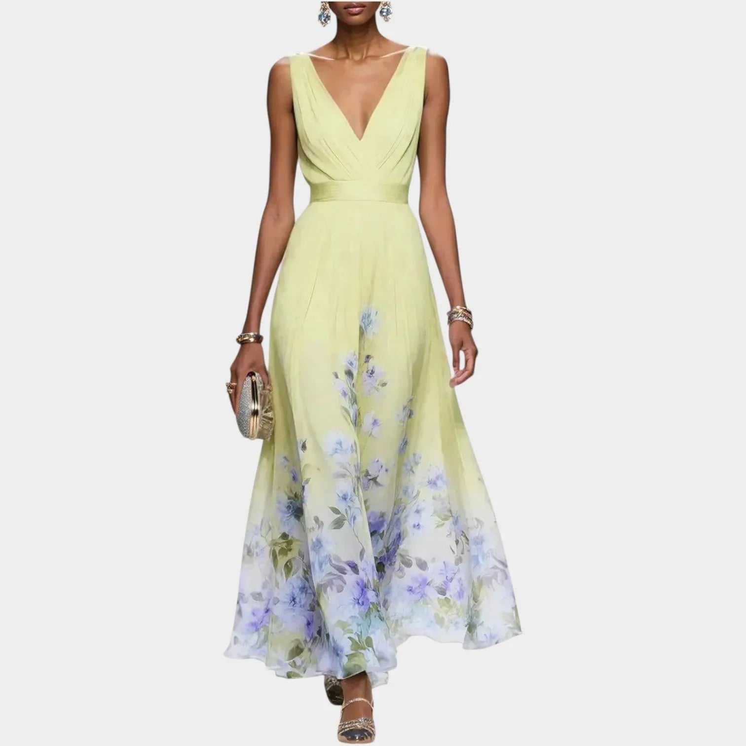 Elegant Flow Floral Maxi Dress