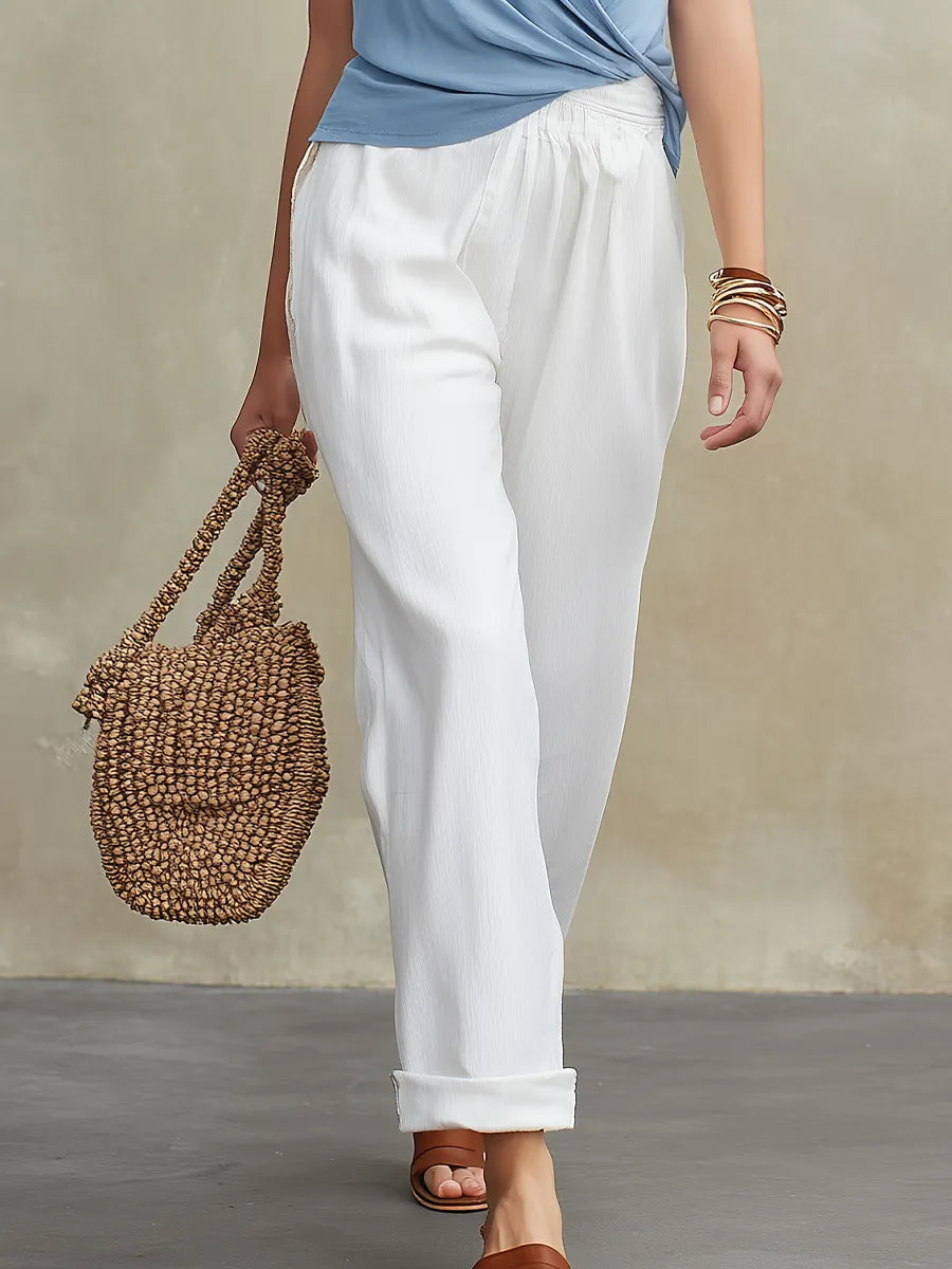 Modern Blue Halter Neck Draped Wide Leg Co-ord Set
