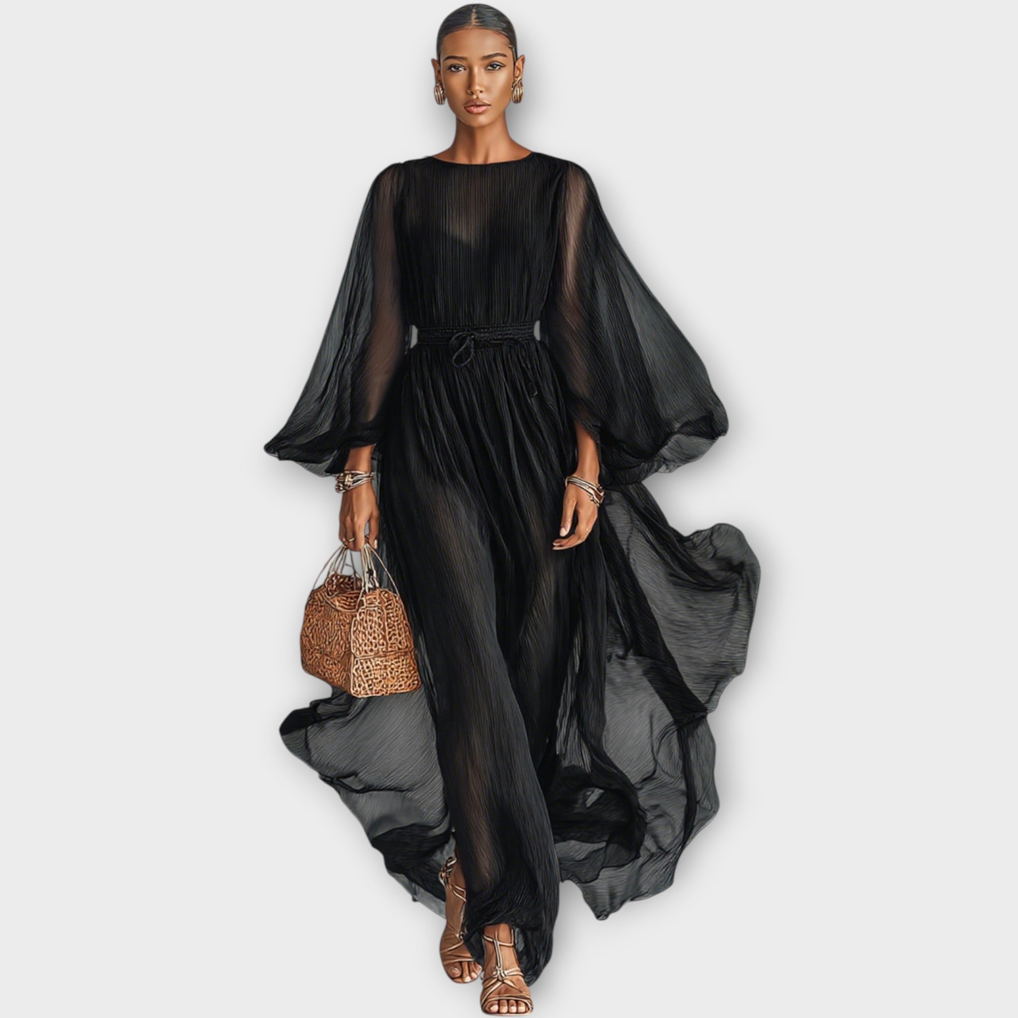 Flowing Pleated Maxi Dress