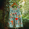 Vintage Boho Floral Linen Top