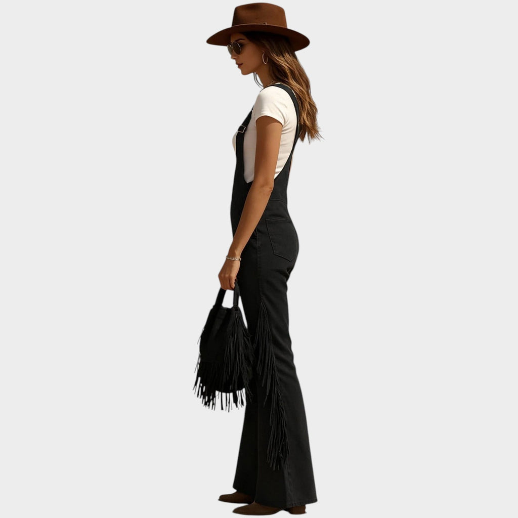 Fringe Strap Wide-Leg Jumpsuit